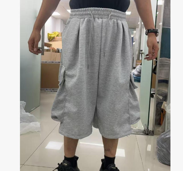 口袋阔腿短裤